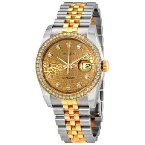 Oyster Perpetual Datejust 36 Champagne Dial Stainless Steel and 18K Yellow Gold Jubilee Bracelet Automatic 36 mm Watch 116243CJDJ
