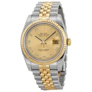 Oyster Perpetual Datejust 36 Champagne Dial Stainless Steel and 18K Yellow Gold Jubilee Bracelet Automatic Watch 116233CRJ