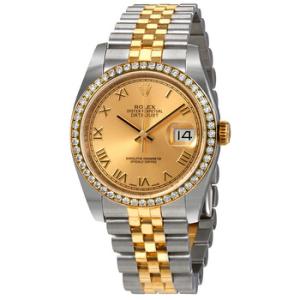 Oyster Perpetual Datejust 36 Champagne Dial Stainless Steel and 18K Yellow Gold Jubilee Bracelet Automatic Watch 116243CRJ