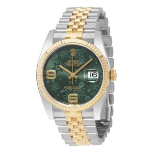 Oyster Perpetual Datejust 36 Green Floral Dial Steel and 18K Yellow Gold Jubilee Watch 116233GNFAJ