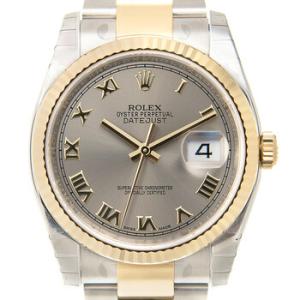 Oyster Perpetual Datejust 36 Grey Dial Stainless Steel and 18K Yellow Gold Bracelet Automatic Watch 116233GRO