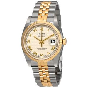 Oyster Perpetual Datejust 36 Ivory Pyramid Dial Stainless Steel and 18K Yellow Gold Jubilee Bracelet Automatic Watch 116233IPRJ