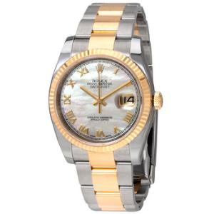 Oyster Perpetual Datejust 36 Mother of Pearl Dial Stainless Steel and 18K Yellow Gold Bracelet Automatic Watch 116233MRO