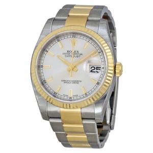 Oyster Perpetual Datejust 36 Silver Dial Stainless Steel and 18K Yellow Gold Bracelet Automatic Watch 116233SSO