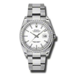 Oyster Perpetual Datejust 36 White Dial Stainless Steel Bracelet Automatic Watch 116244WSO