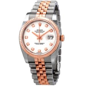 Oyster Perpetual Datejust 36 White Dial Stainless Steel and 18K Everose Gold Jubilee Bracelet Automatic Watch 116231WDJ