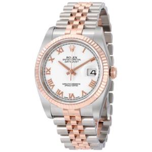 Oyster Perpetual Datejust 36 White Dial Stainless Steel and 18K Everose Gold Jubilee Bracelet Automatic Watch 116231WRJ