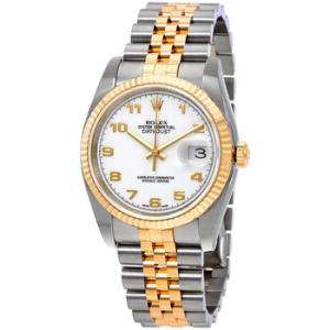 Oyster Perpetual Datejust 36 White Dial Stainless Steel and 18K Yellow Gold Jubilee Bracelet Automatic Watch 116233WAJ