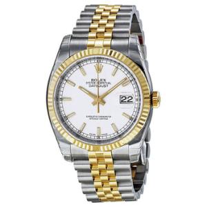 Oyster Perpetual Datejust 36 White Dial Stainless Steel and 18K Yellow Gold Jubilee Bracelet Automatic Watch 116233WSJ