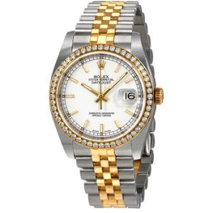 Oyster Perpetual Datejust 36 White Dial Stainless Steel and 18K Yellow Gold Jubilee Bracelet Automatic Watch 116243WSJ