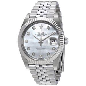 Oyster Perpetual Datejust White Mother Of Pearl Diamond Dial Watch 126334MDJ