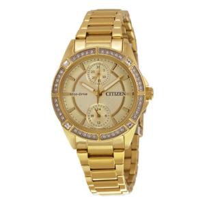 POV EcoDrive Champagne Dial Goldtone Watch FD300251P
