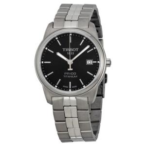 PR100 Black Dial Titanium Watch T0494104405100