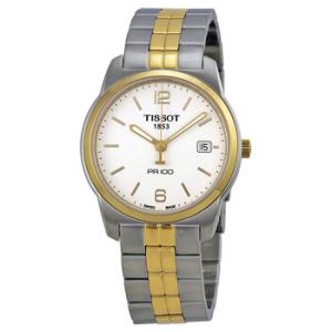 PR100 White Dial Twotone Watch T0494102201700