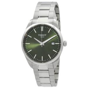 PR 100 Quartz Green Dial Watch T1504101109100