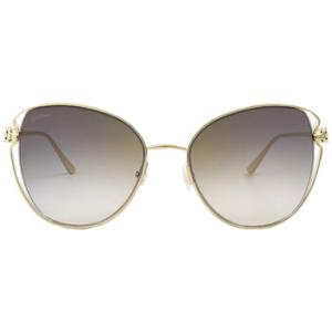 Panthere De Cartier Gold Flash Grey Butterfly Sunglasses CT0236S 001