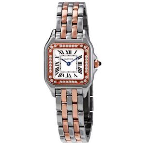 Panthere de Cartier Silver Dial Steel and 18kt Rose Gold Small Watch W3PN0006