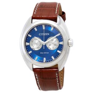 Paradex EcoDrive Blue Dial Brown Leather Watch BU401005L