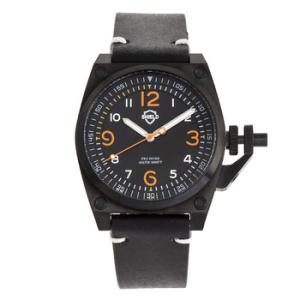 Pascal Quartz Black Dial Black Leather Watch SLDSH1026