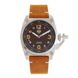 Pascal Quartz Brown Dial Camel Leather Watch SLDSH1023