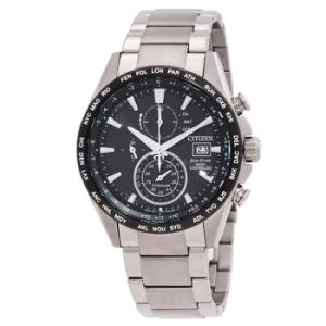 Perpetual Alarm World Time Chronograph Black Dial Watch AT815482E