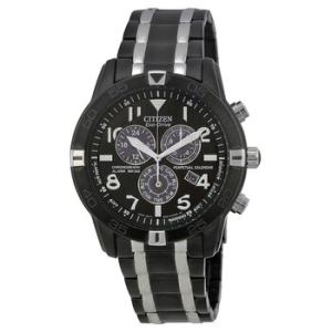 Perpetual Calendar EcoDrive Chronograph Black IP Stainless Steel Watch BL547855E