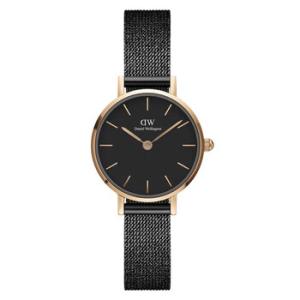 Petite Pressed Ashfield Quartz Black Dial Watch DW00100441