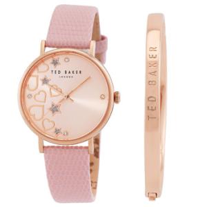 Phylipa Hearts  Stars Quartz Rose Gold Dial Watch and Bracelet Set BKGFW22129I