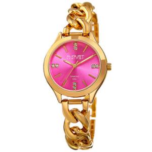 Pink Dial Gold Tone Watch AS8222YGPK