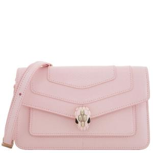 Pink Serpenti Forever EastWest Leather Shoulder Bag