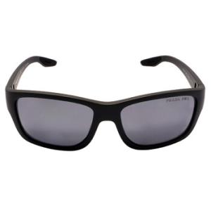 Polarized Dark Grey Mirror Silver Rectangular Sunglasses PS 01WS UFK07H