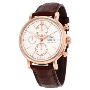 Portofino 18kt Rose Gold Chronograph Automatic Silver Dial Watch IW391025