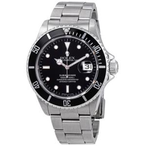 PreOwned Rolex Submariner Black Dial Stainless Steel Aluminum Bezel Rolex Oyster Automatic Watch