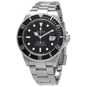 PreOwned Rolex Submariner Black Dial Stainless Steel Rolex Oyster Automatic Watch 16610BKSO