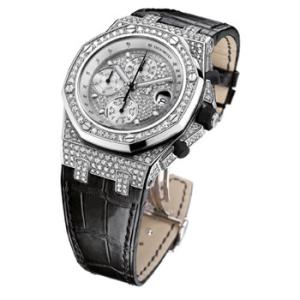 Preowned Audemars Piguet Royal Oak Chronograph Diamond Diamond pave Dial Watch 26067BC.ZZ.D002CR.01