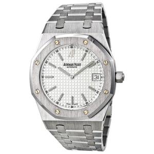 Preowned Audemars Piguet Royal Oak Jumbo White Guilloche Dial Watch 15202ST.OO.0944ST.01