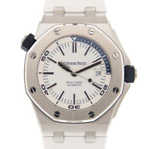 Preowned Audemars Piguet Royal Oak Offshore White with Mega Tapisserie pattern Dial Watch 15710ST.OO.A010CA.01