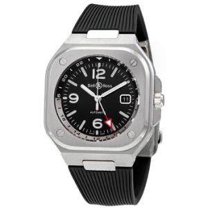 Preowned Bell and Ross BR 05 GMT Automatic Black Dial Watch BR05GBLSTSRB