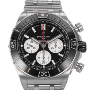 Preowned Breitling Chronomat Chronograph Automatic Chronometer Black Dial Watch AB0136251B1A1