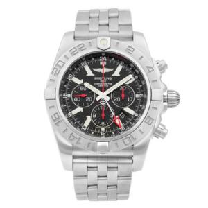 Preowned Breitling Chronomat Chronograph GMT Automatic Chronometer Black Dial Watch AB041210BB48384A