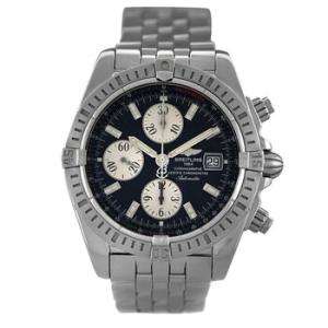Preowned Breitling Chronomat Evolution Chronograph Automatic Chronometer Black Dial Watch A13356