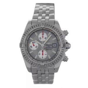 Preowned Breitling Chronomat Evolution Chronograph Automatic Chronometer Silver Dial Watch A13356