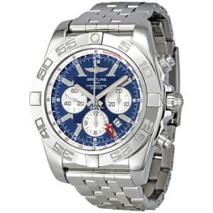 Preowned Breitling Chronomat Gmt GMT Chronograph Automatic Blue Dial Watch AB041012C834.383A