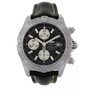 Preowned Breitling Galactic A13364 Chronograph Automatic Chronometer Black Dial Watch A13364