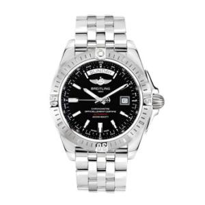 Preowned Breitling Galactic Automatic Chronometer Black Dial Watch A453201ABG10