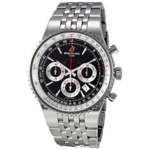 Preowned Breitling Montbrillant Chronograph Automatic Black Dial Watch A2335121BA93