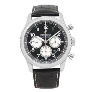 Preowned Breitling Navitimer 8 Chronograph Automatic Chronometer Black Dial Watch AB0117131B1A1