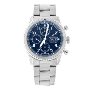 Preowned Breitling Navitimer 8 Chronograph Automatic Chronometer Blue Dial Watch A13314101C1A1