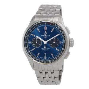 Preowned Breitling Premier Chronograph Automatic Chronometer Blue Dial Watch AB0118A61C1A1