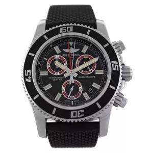 Preowned Breitling Superocean Chronograph M2000 Quartz Chronometer Black Dial Watch A73310